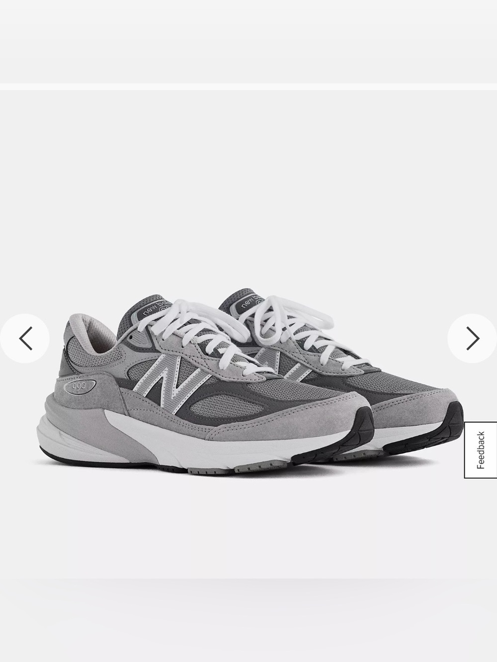 New Balance 990v6 Sneakers - Grey & White